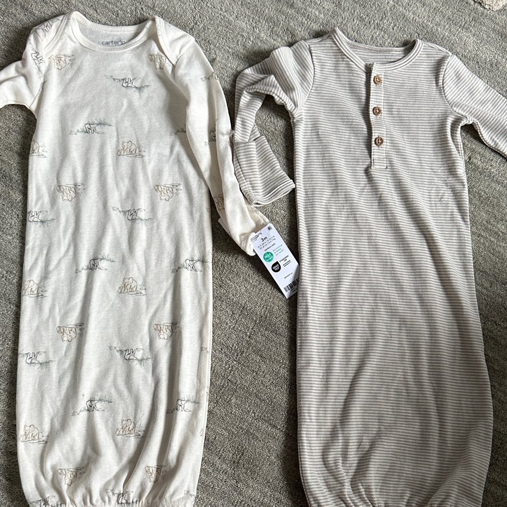 Carter's Cream and Gray Kids Sleep Sacks